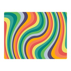 Swirl Twirl Rainbow Retro Two Sides Premium Plush Fleece Blanket (mini) by Ravend