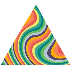 Swirl Twirl Rainbow Retro Wooden Puzzle Triangle