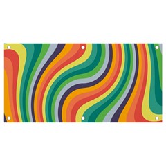 Swirl Twirl Rainbow Retro Banner And Sign 4  X 2  by Ravend