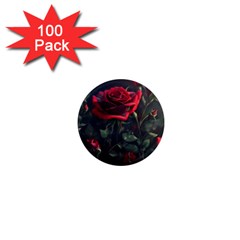 Rose Flower Plant Red 1  Mini Magnets (100 Pack)  by Ravend