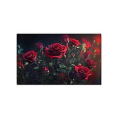 Rose Flower Plant Red Sticker Rectangular (10 Pack)