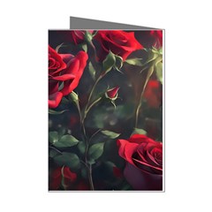 Rose Flower Plant Red Mini Greeting Cards (pkg Of 8) by Ravend