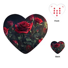 Rose Flower Plant Red Playing Cards Single Design (heart) by Ravend