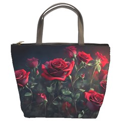 Rose Flower Plant Red Bucket Bag by Ravend