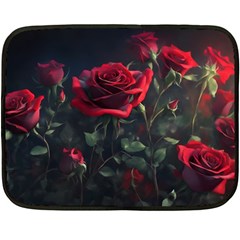 Rose Flower Plant Red Two Sides Fleece Blanket (mini) by Ravend