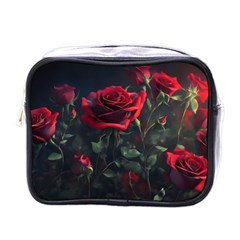 Rose Flower Plant Red Mini Toiletries Bag (one Side) by Ravend