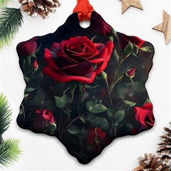 Rose Flower Plant Red Ornament (snowflake)