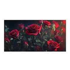 Rose Flower Plant Red Satin Wrap 35  X 70  by Ravend