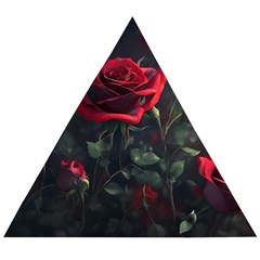 Rose Flower Plant Red Wooden Puzzle Triangle