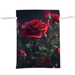 Rose Flower Plant Red Lightweight Drawstring Pouch (xl) by Ravend