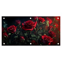 Rose Flower Plant Red Banner And Sign 6  X 3  by Ravend