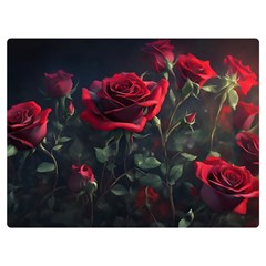 Rose Flower Plant Red Premium Plush Fleece Blanket (extra Small) by Ravend