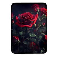 Rose Flower Plant Red Rectangular Glass Fridge Magnet (4 Pack) by Ravend