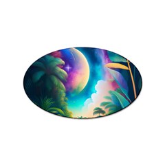 Jungle Moon Light Plants Space Sticker Oval (10 Pack) by Ravend