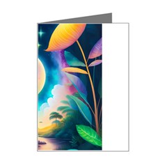 Jungle Moon Light Plants Space Mini Greeting Card by Ravend