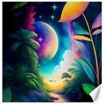 Jungle Moon Light Plants Space Canvas 12  x 12  11.4 x11.56  Canvas - 1