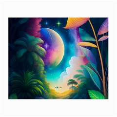 Jungle Moon Light Plants Space Small Glasses Cloth (2 Sides) by Ravend