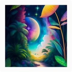 Jungle Moon Light Plants Space Medium Glasses Cloth by Ravend