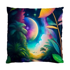 Jungle Moon Light Plants Space Standard Cushion Case (one Side) by Ravend