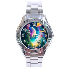 Jungle Moon Light Plants Space Stainless Steel Analogue Watch by Ravend