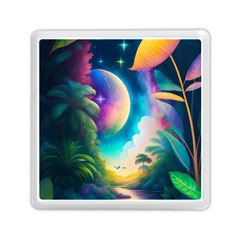 Jungle Moon Light Plants Space Memory Card Reader (square) by Ravend