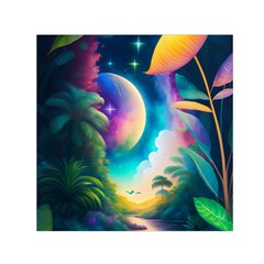 Jungle Moon Light Plants Space Square Satin Scarf (30  X 30 ) by Ravend