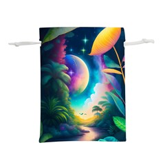 Jungle Moon Light Plants Space Lightweight Drawstring Pouch (s) by Ravend