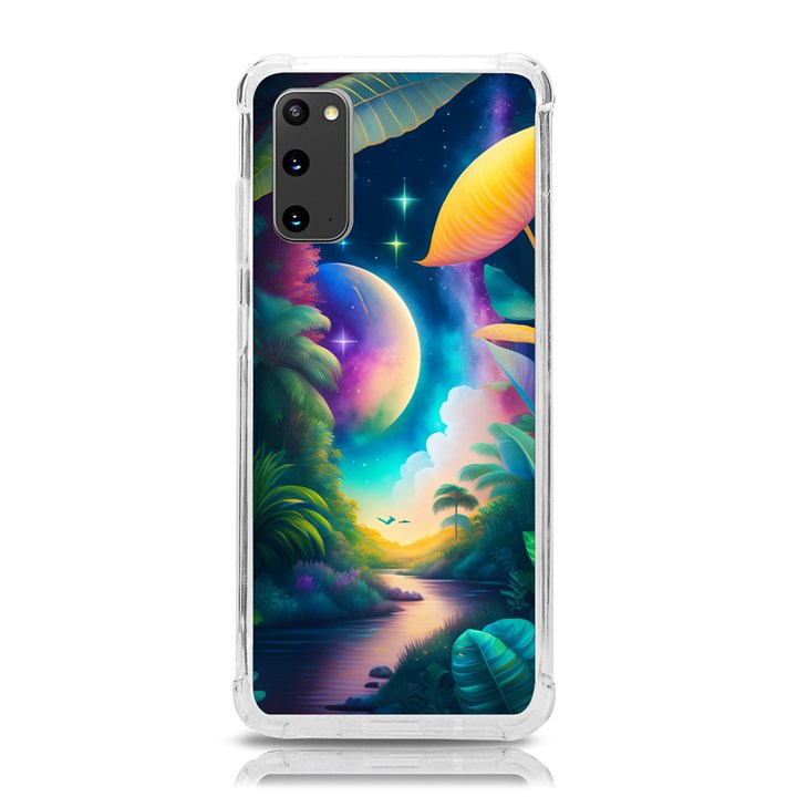 Jungle Moon Light Plants Space Samsung Galaxy S20 6.2 Inch TPU UV Case