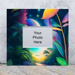 Jungle Moon Light Plants Space White Wall Photo Frame 5  X 7  by Ravend