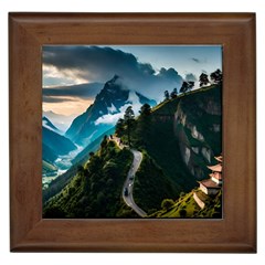 Nature Mountain Valley Framed Tile by Ravend