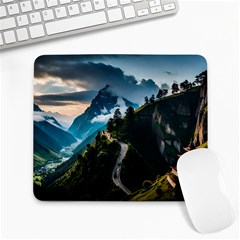 Nature Mountain Valley Large Mousepad by Ravend