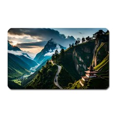 Nature Mountain Valley Magnet (rectangular) by Ravend