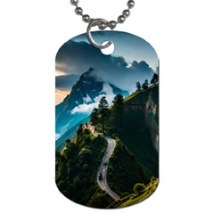 Nature Mountain Valley Dog Tag (one Side) by Ravend