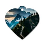 Nature Mountain Valley Dog Tag Heart (Two Sides) Front