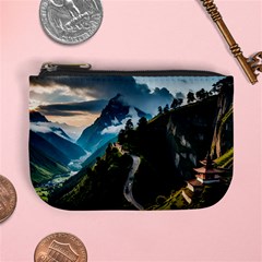 Nature Mountain Valley Mini Coin Purse by Ravend