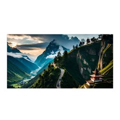 Nature Mountain Valley Satin Wrap 35  X 70  by Ravend