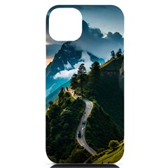 Nature Mountain Valley Iphone 14 Plus Black Uv Print Case by Ravend