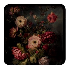 Flower Nature Background Bloom Square Glass Fridge Magnet (4 Pack) by Ravend