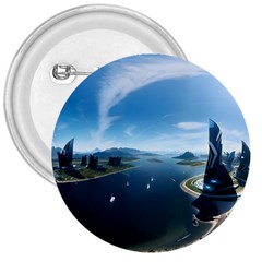 Futuristic City Fantasy Scifi 3  Buttons by Ravend