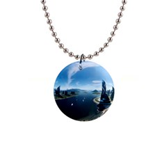 Futuristic City Fantasy Scifi 1  Button Necklace by Ravend