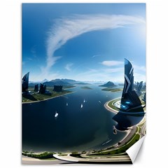 Futuristic City Fantasy Scifi Canvas 18  X 24  by Ravend