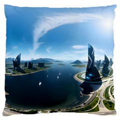 Futuristic City Fantasy Scifi Standard Premium Plush Fleece Cushion Case (two Sides) by Ravend