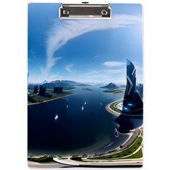 Futuristic City Fantasy Scifi A4 Acrylic Clipboard by Ravend