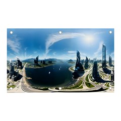 Futuristic City Fantasy Scifi Banner And Sign 5  X 3  by Ravend