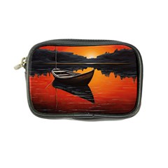 Boat Sunset Lake Water Nature Coin Purse by Ravend