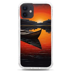 Boat Sunset Lake Water Nature Iphone 12 Mini Tpu Uv Print Case	 by Ravend