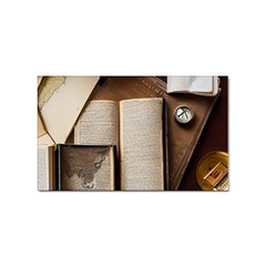 Desk Book Inkwell Pen Sticker (rectangular) by Ravend