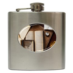 Desk Book Inkwell Pen Hip Flask (6 Oz) by Ravend