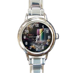 Waterfall Rainbow Round Italian Charm Watch