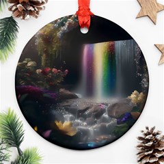 Waterfall Rainbow Ornament (round) by Ravend